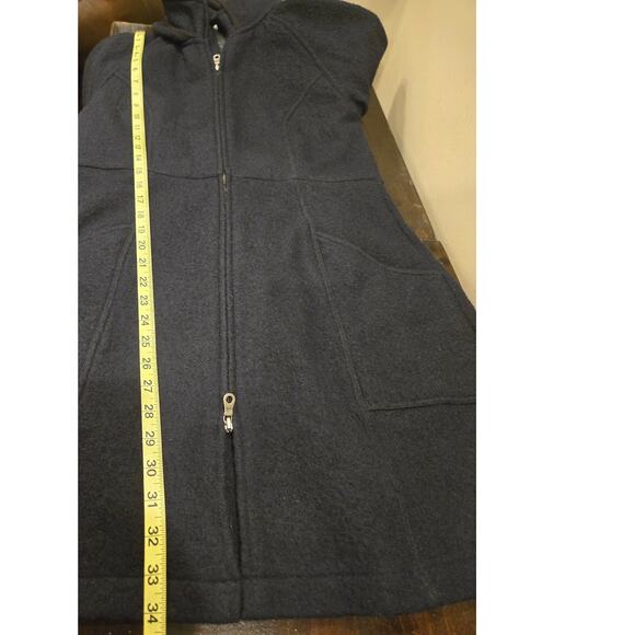 MK Mountain Khakis Lodge Merino Wool Hooded Insulated Jacket Navy Blue Medium - Picture 9 of 11